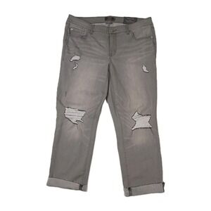 Torrid Jeans Women's Size 14 Crop Boyfriend Straight Super Soft Gray MSRP $69.50